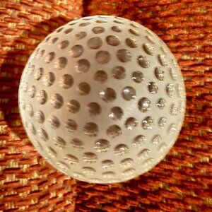 Vintage Tiffany & Co. Crystal Golf Ball Paperweight – Signed – Desk Accessory